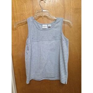 misses villager sport M Stripes Gems Gray Top
